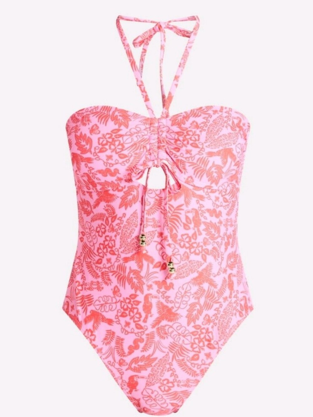 No Boundries Women's Halter Bandeau One Piece Floral Swimsuit. XS. NWT.